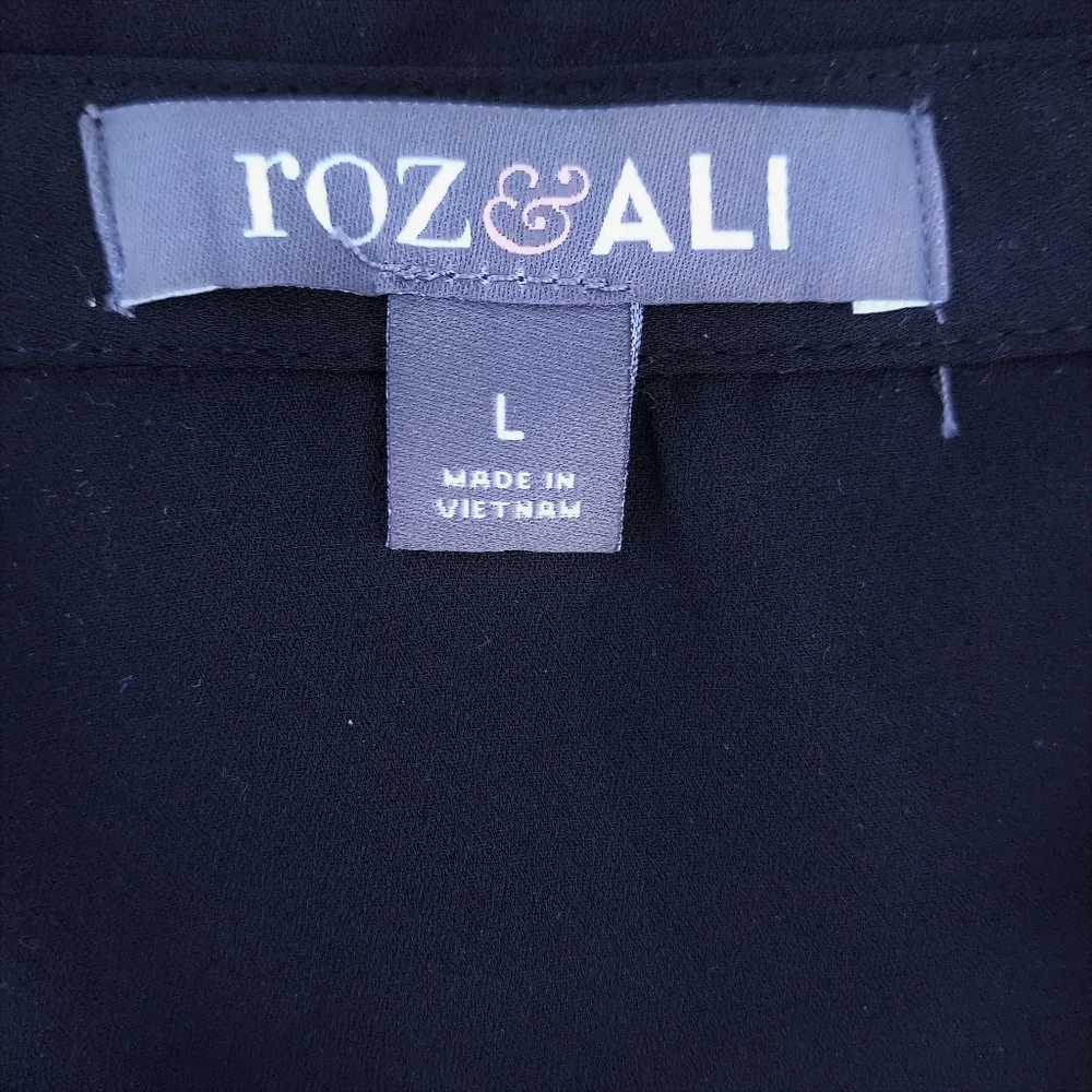 Roz & Ali Floral Blouse Like New L - Picture 5 of 6